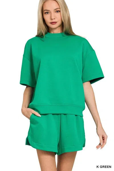 Truedames Scuba Short Sleeve T-shirt And Shorts Set In Green