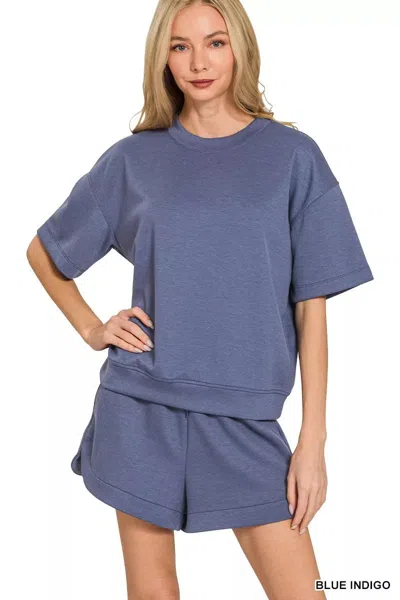 Truedames Scuba Short Sleeve Top & Shorts Set In Multi