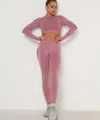 Truedames Seamless Top Leggings Set In Pink