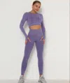 Truedames Seamless Top Leggings Set In Purple