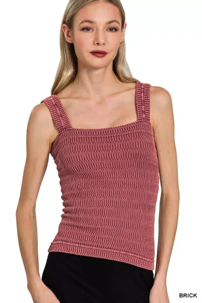 Truedames Seamless Winkle Stone Washed Tank Top In Grey