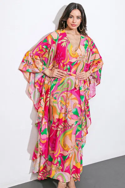 Truedames Seaside Girls Woven Kaftan Dress In Multi