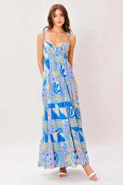 Truedames Seaside Love Flow Woven Maxi Dress In Blue