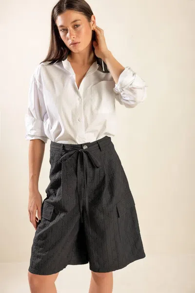 Truedames See What Happens Woven Bermuda Shorts In Grey