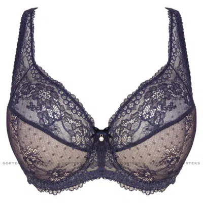Truedames Semi Sheer Half Padded Bra In Blue