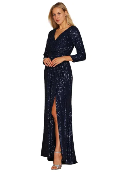 Truedames Sequin Beaded Formal Gown Dress In Blue