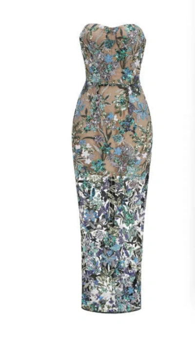Truedames Sequin Cut-out Bodycon Gown In Blue
