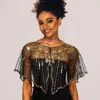 Truedames Sequin Embellished Cape Shawl In Multi