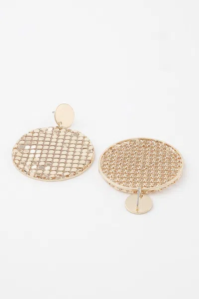 Truedames Sequin Plate Earrings In Gold