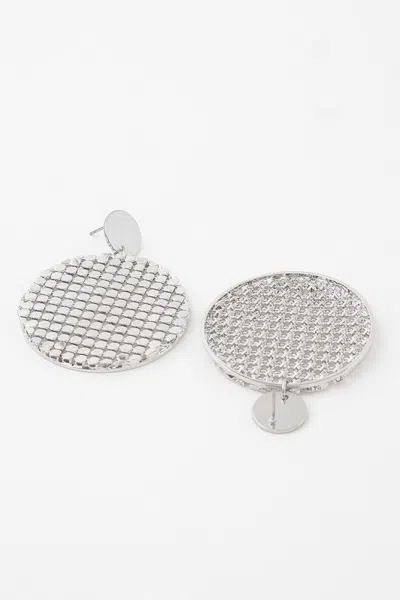 Truedames Sequin Plate Earrings In Silver