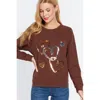 Truedames Sequins French Terry Pullover Top In Multi