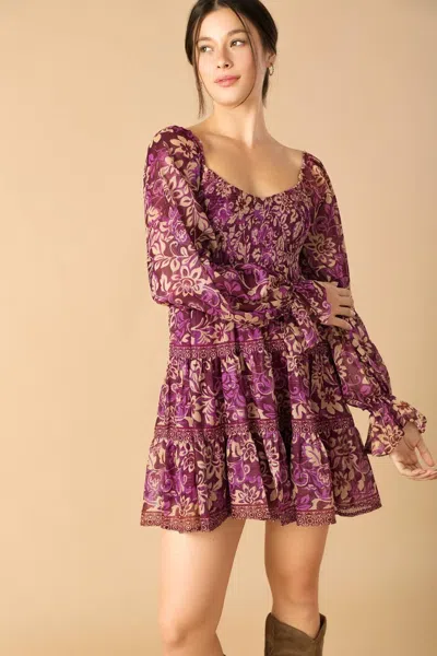 Truedames Serene Radiance Woven Mini Dress In Purple