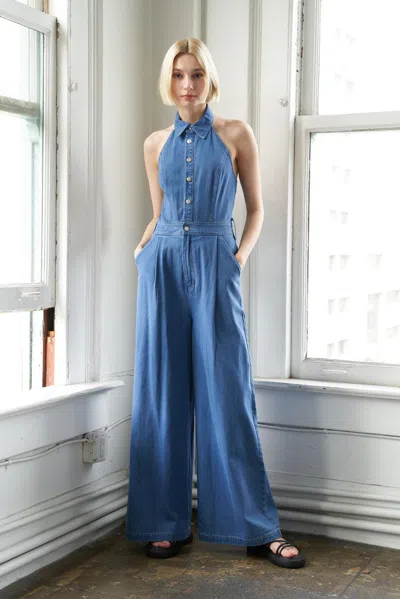 Truedames Serene Seasons Denim Jumpsuit In Blue