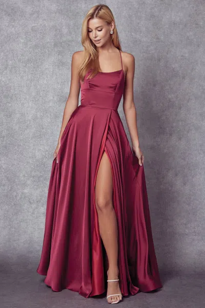 Truedames Sexy Back Prom Simple Satindresses In Pink