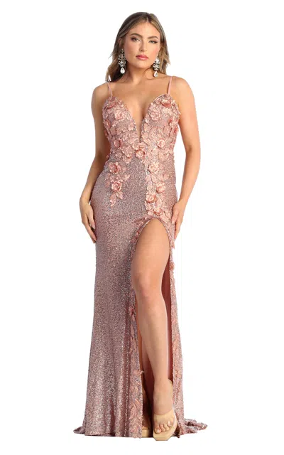 Truedames Sexy Backless Evening Gown In Pink