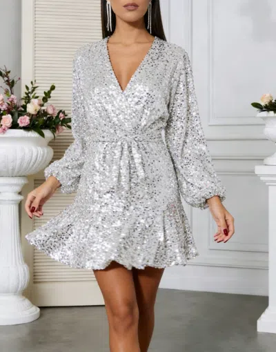 Truedames Sexy Deep V-neck Wrap Romper In Gray