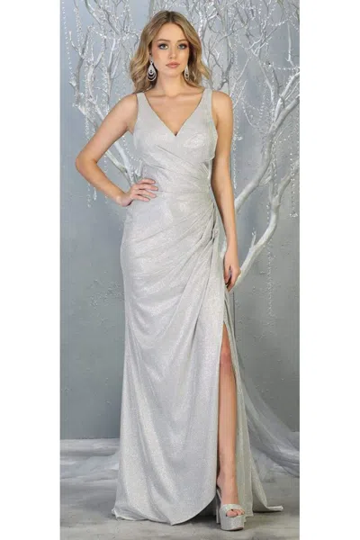 Truedames Sexy Metallic Prom Dress In Silver