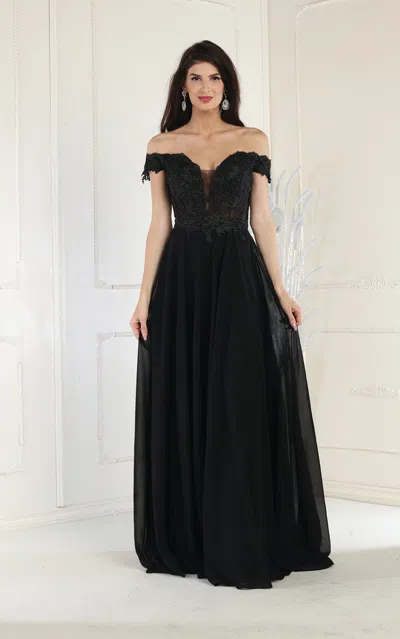 Truedames Sexy Off Shoulder Formal Dress In Black