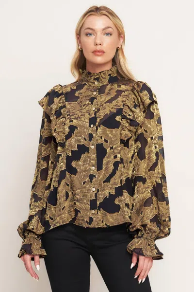 Truedames Shadow Glint Woven Top In Multi