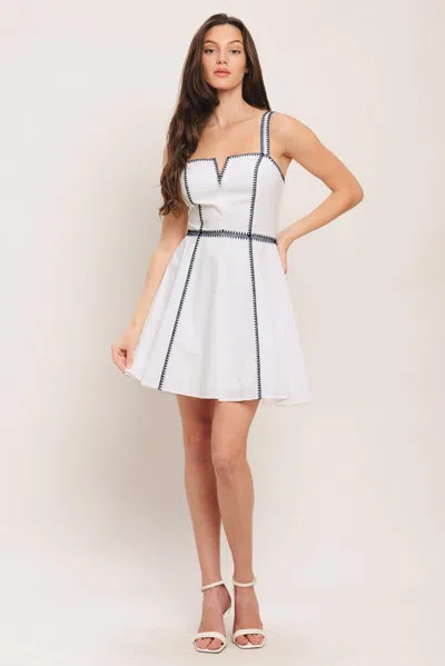Truedames Sharp Summer Woven Mini Dress In White