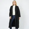 Truedames Shawl Collar Mid-length Cardigan In Black