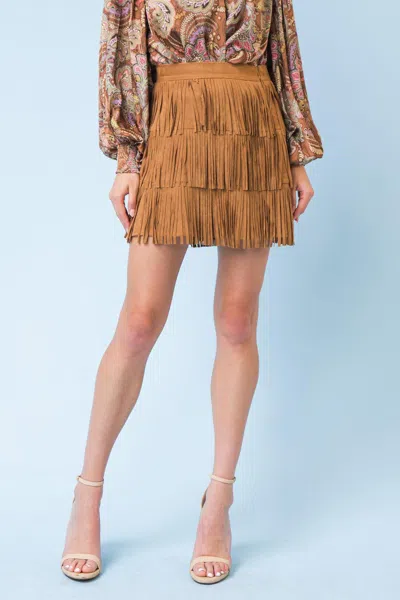 Truedames She Deserves A Crown Mini Skirt In Brown