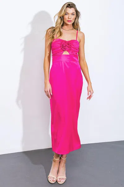Truedames She's Got Woven Midi Dress In Pink