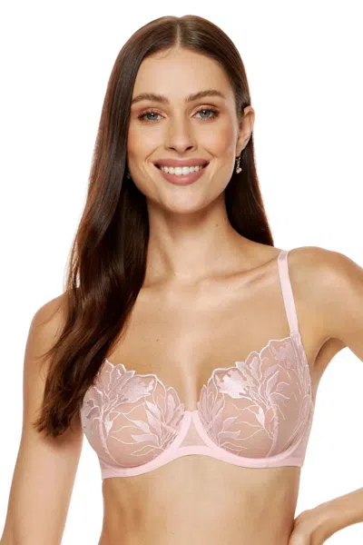 Truedames Sheer Demi Cup Underwire Bra In Pink