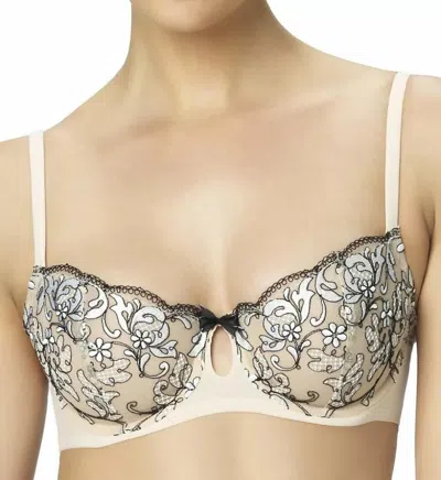 Truedames Sheer Embroidered Demi Bra In Multi