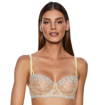 Truedames Sheer Soft Balconette Bra Forget Me Not In White