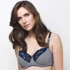 Truedames Sheer Unlined Support Bra In Blue