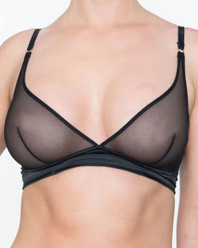 Truedames Sheer Wire-free Triangle Bra In Black