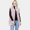 Truedames Sherpa Fleece Vest W/zipper In Pink