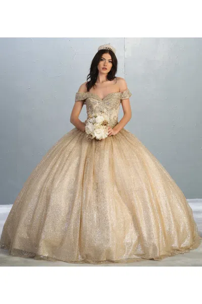 Truedames Shimmering Off Shoulder Quinceanera Ball Gown In Multi
