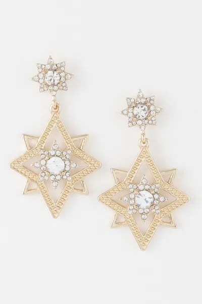 Truedames Shining Star Dangle Earrings In Gold