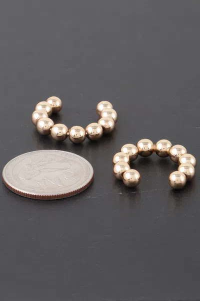 Truedames Shiny Beaded Hoop Earrings In Gold