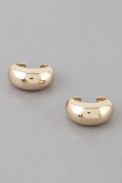 Truedames Shiny Crescent Hoop Earrings In Gold