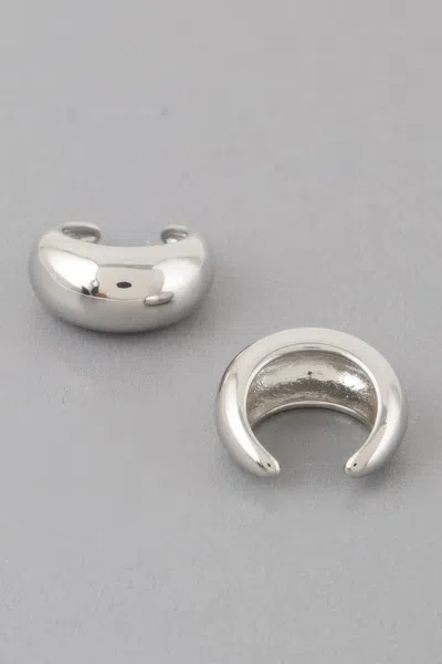 Truedames Shiny Crescent Hoop Earrings In Metallic