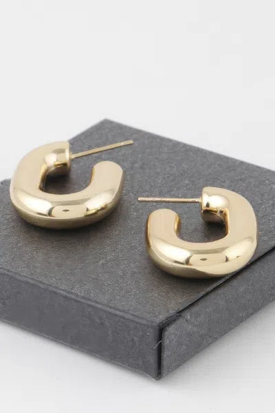 Truedames Shiny Link Chain Hoop Earrings In Gold