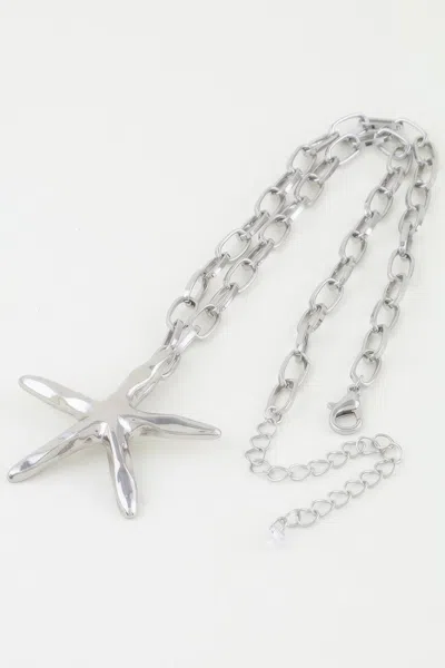 Truedames Shiny Starfish Link Chain Necklace In Silver