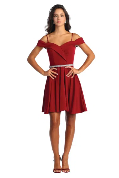 Truedames Short A-line Cold Shoulder Homecoming Dress In White