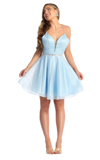 Truedames Short Bridesmaids Dress In Blue