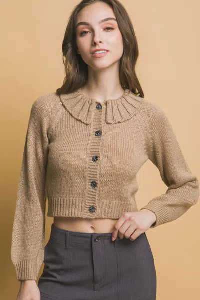Truedames Short Collard Sweater In Green