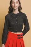 Truedames Short Collard Sweater In Grey