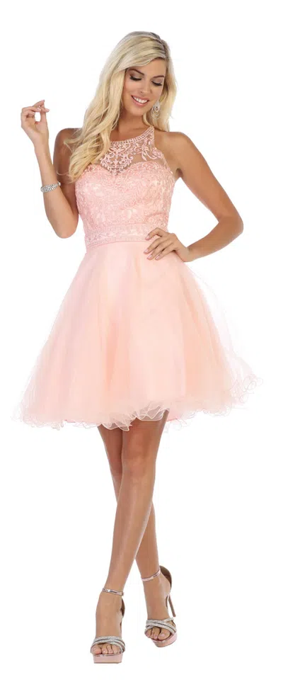 Truedames Short Homecoming Party Fit & Flare Dress In Pink