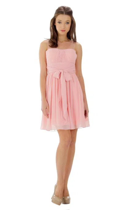 Truedames Short Simple Chiffon Bridesmaids Dresses In Pink