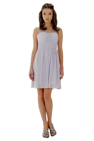 Truedames Short Simple Chiffon Bridesmaids Dresses In Silver