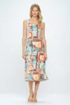 Truedames Short Sleeve And Soft Round-neckline Long Dress In Multi