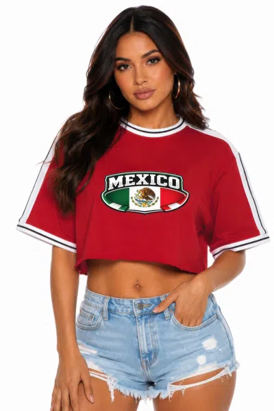 Truedames Short Sleeve Cotton Mexico Print Shirt In Red