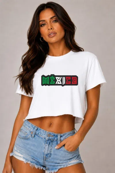 Truedames Short Sleeve Cotton Mexico Print Shirt In White